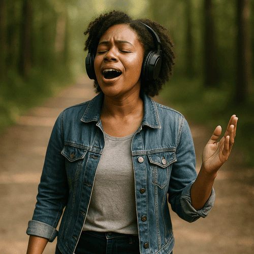 Pessoa cantando Salmos